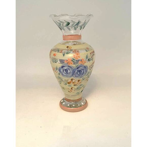 Vintage Tracy Porter Hand Painted Floral Rose Pastel Springtime Evelyn Vase - Picture 3 of 14